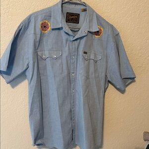 Howler Brothers Light Blue Embroidered Shirt